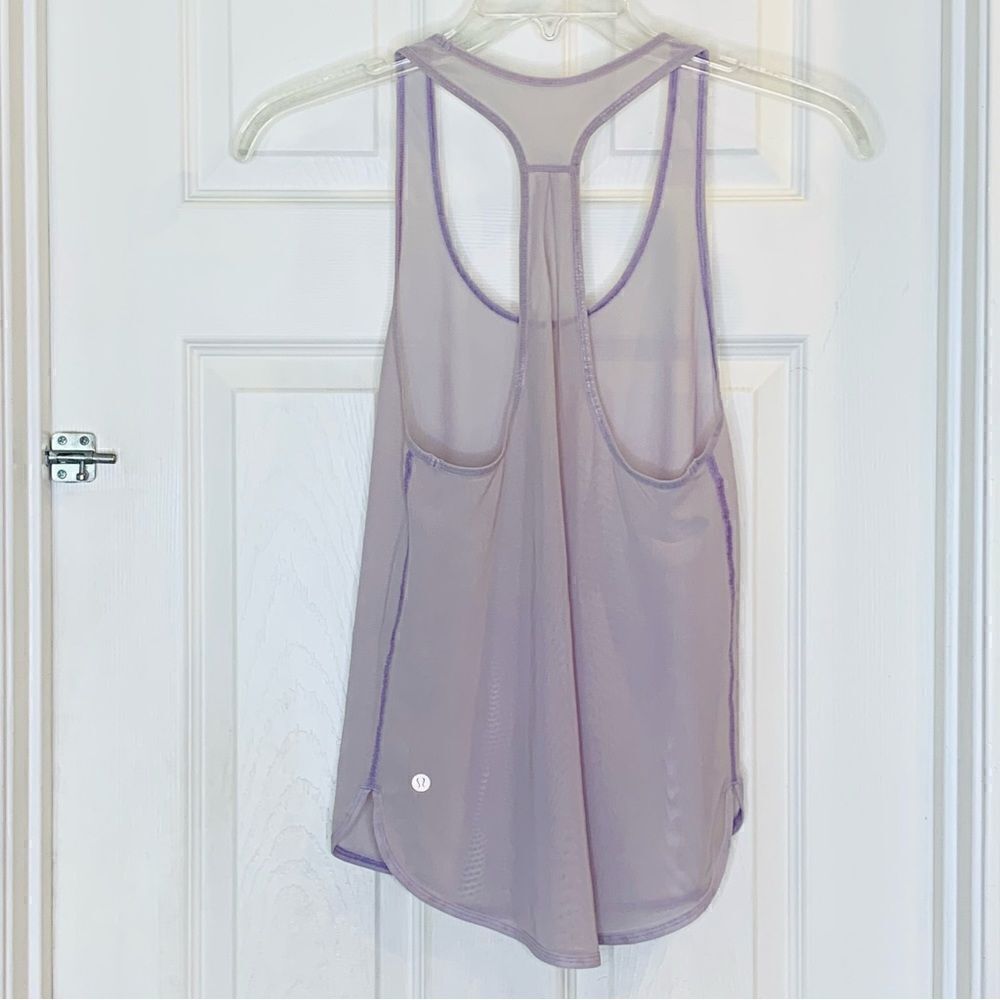 Lululemon Mesh Racerback Tank Light Purple Color Size 6 - Picture 5 of 7